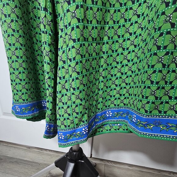 Max Studio Womens Green and Blue Elastic Waist Palazzo Pants Size Large - Picture 5 of 16